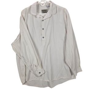 Vtg Frontier Classics Shirt Mens XL Off-White Long Sleeve Cotton Western Cowboy